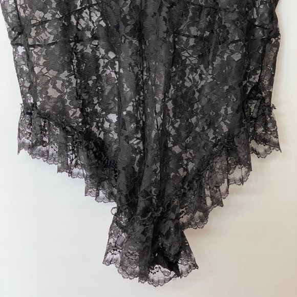 VTG Victoria's Secret M Gold Crown Label M Black Lace Lingerie Teddy Feminine - Picture 3 of 16